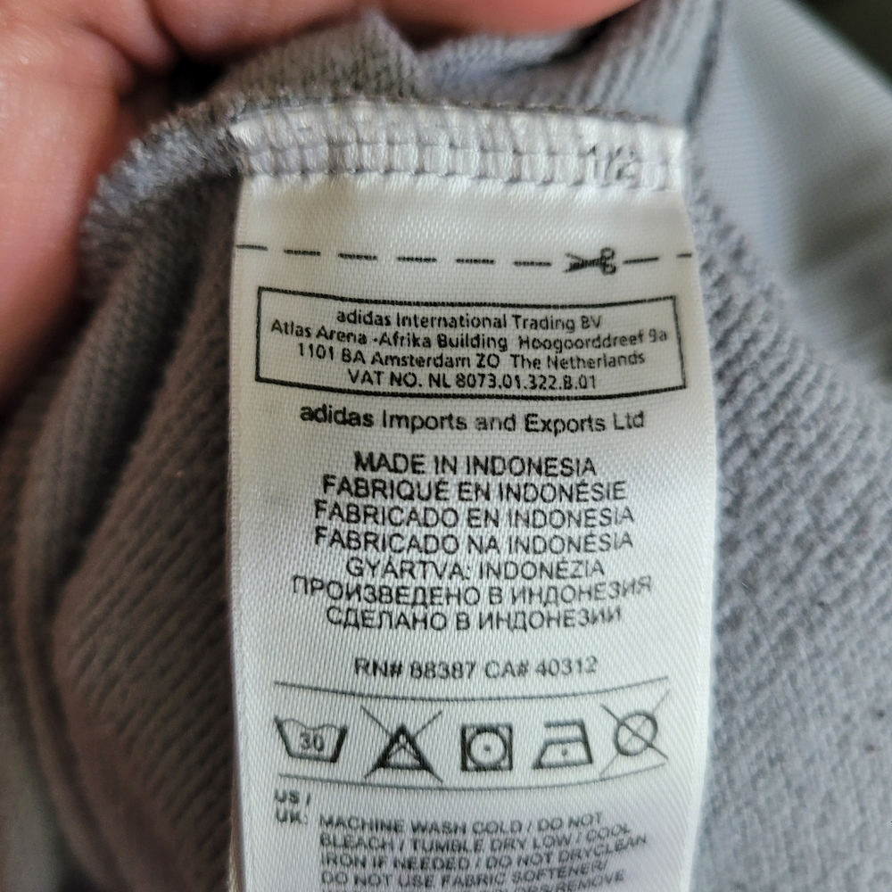 Adidas Gray Quarter-Zip Sweatshirt with Stripes - Picture 5 of 6